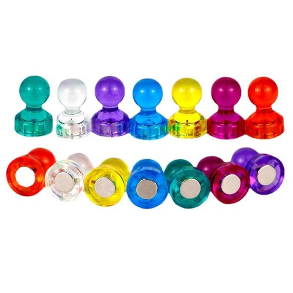 Push Pin Magnets, 100 Pcs 7 Colors Refrigerator Magnets, Colorful and Practical - Picture 1 of 6